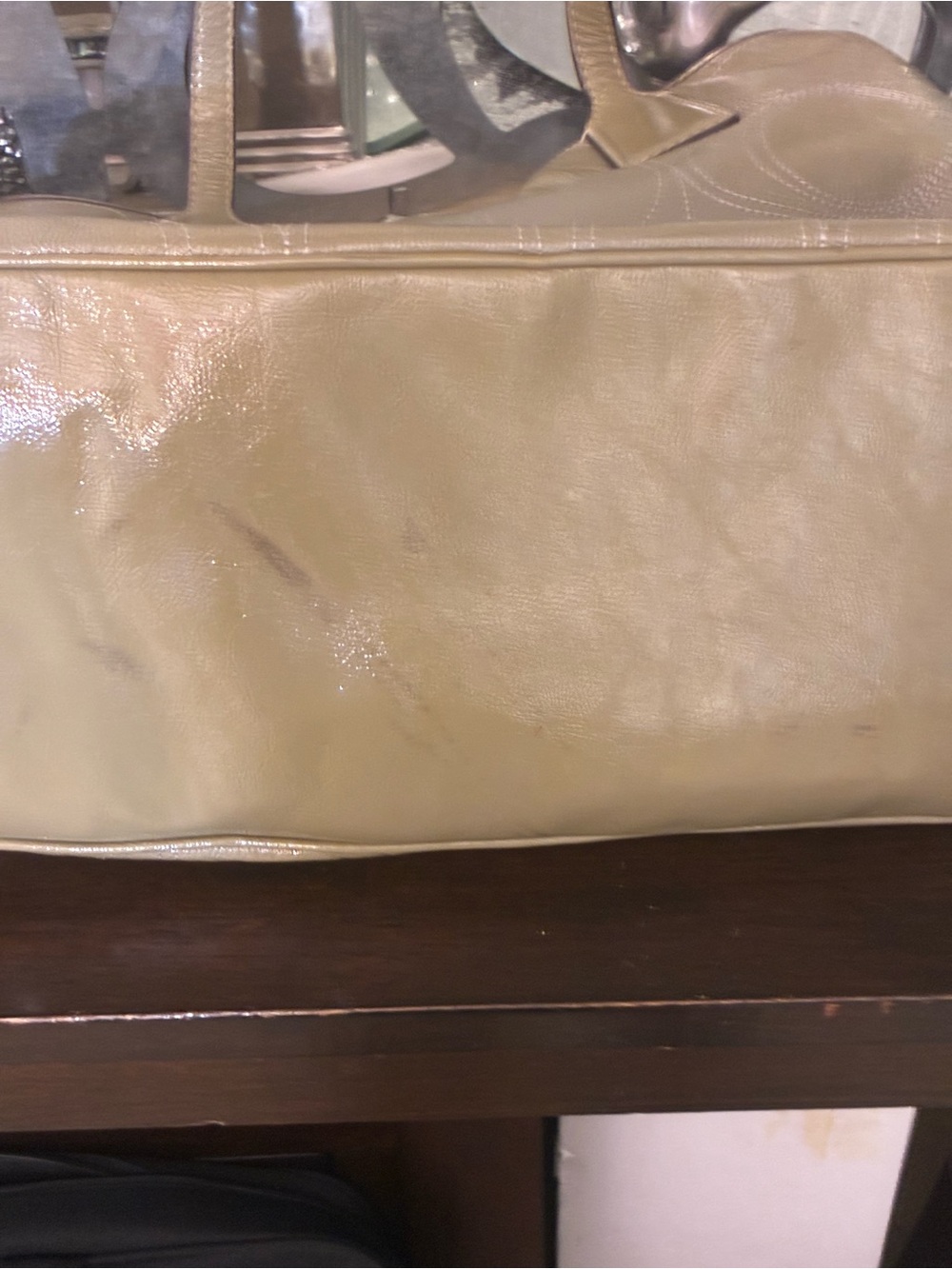 Coach Kiss-lock Patent Leather Tote, khaki Green - Picture 14 of 16